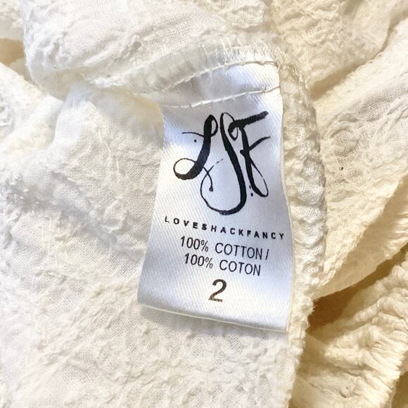 LoveShackFancy Embroidered Ivory Cream Playsuit Romper 2 M - Picture 8 of 10